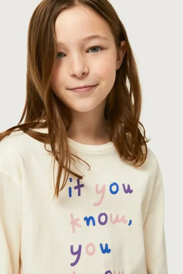 Camiseta de niña con print If you know, you know-MINI Best Sale