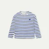 Camiseta de niña rayas parche de gato-MINI Fashion