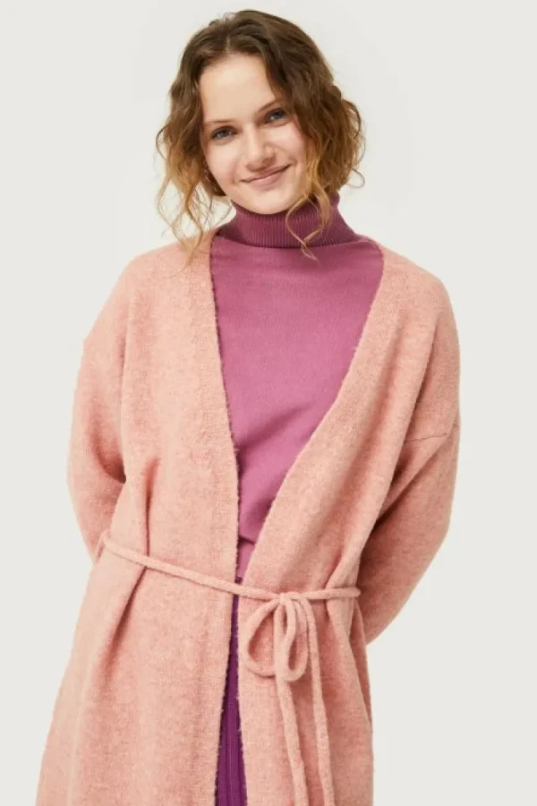 Chaqueta midi de punto rosa-COMPAÑIAFANTASTICA Hot