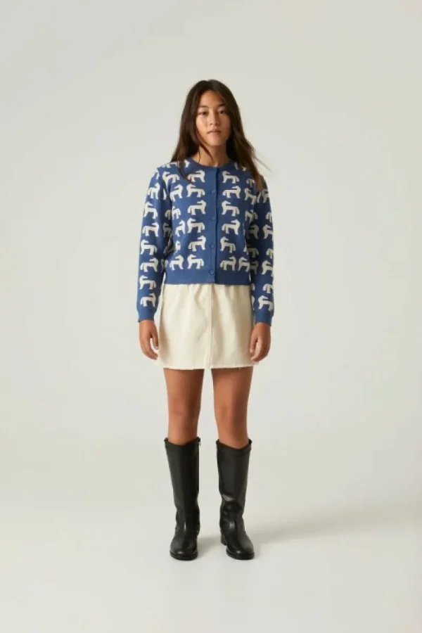 Cárdigan de niña con estampado de caballos-MINI Clearance