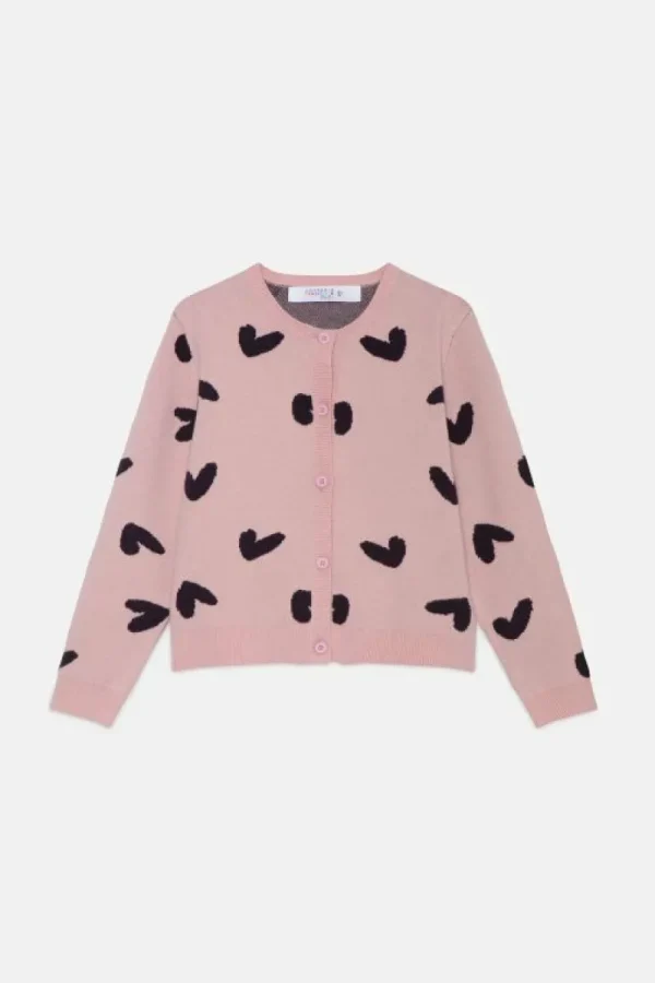 Cárdigan de niña con estampado de corazones-MINI Best Sale