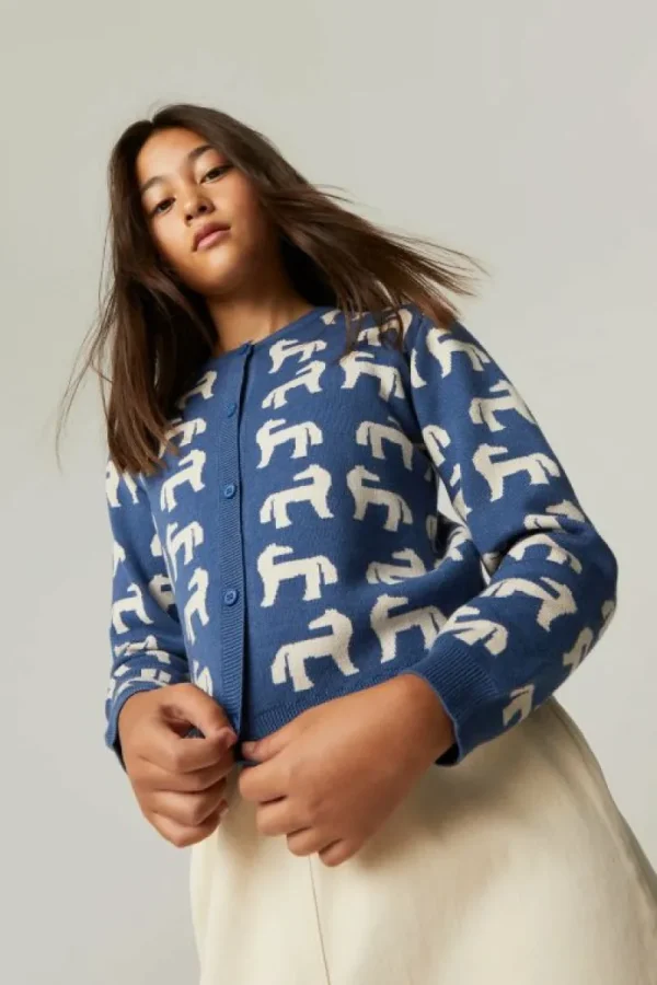 Cárdigan de niña con estampado de caballos-MINI Clearance