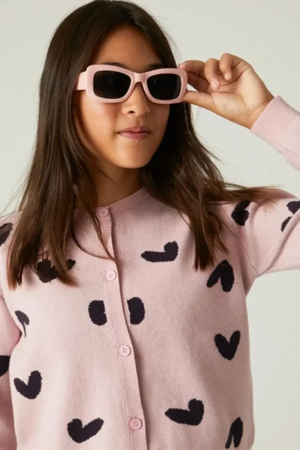 Cárdigan de niña con estampado de corazones-MINI Best Sale