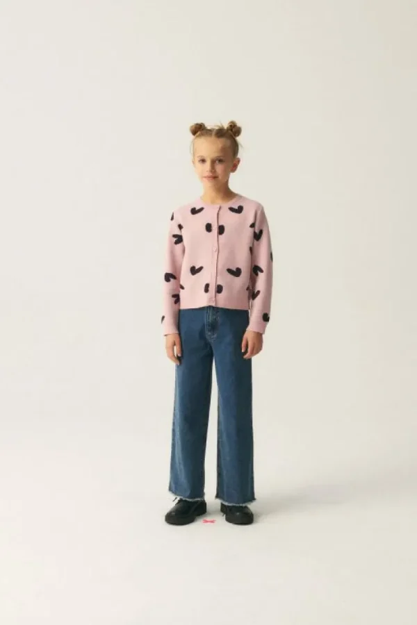 Cárdigan de niña con estampado de corazones-MINI Best Sale