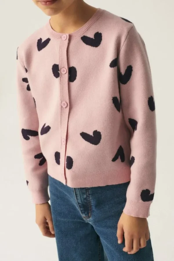 Cárdigan de niña con estampado de corazones-MINI Best Sale