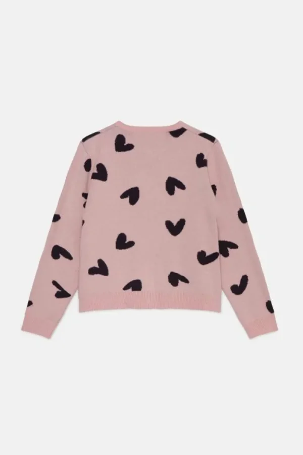 Cárdigan de niña con estampado de corazones-MINI Best Sale