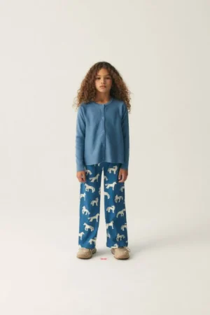 Cárdigan de niña de punto evasé gris-MINI Hot