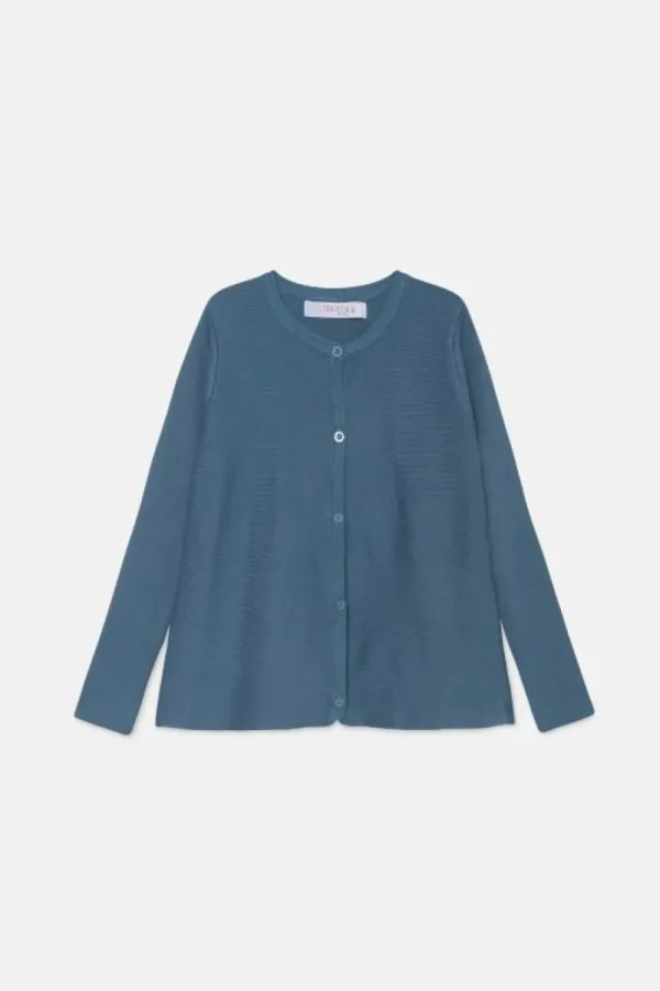 Cárdigan de niña de punto evasé gris-MINI Hot