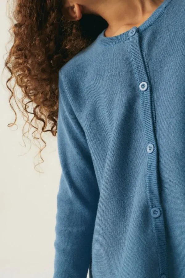 Cárdigan de niña de punto evasé gris-MINI Hot