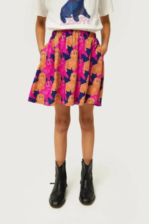 Falda corta de niña con estampado de gatos-MINI Best Sale