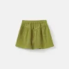 Falda corta de niña de pana verde-MINI Cheap