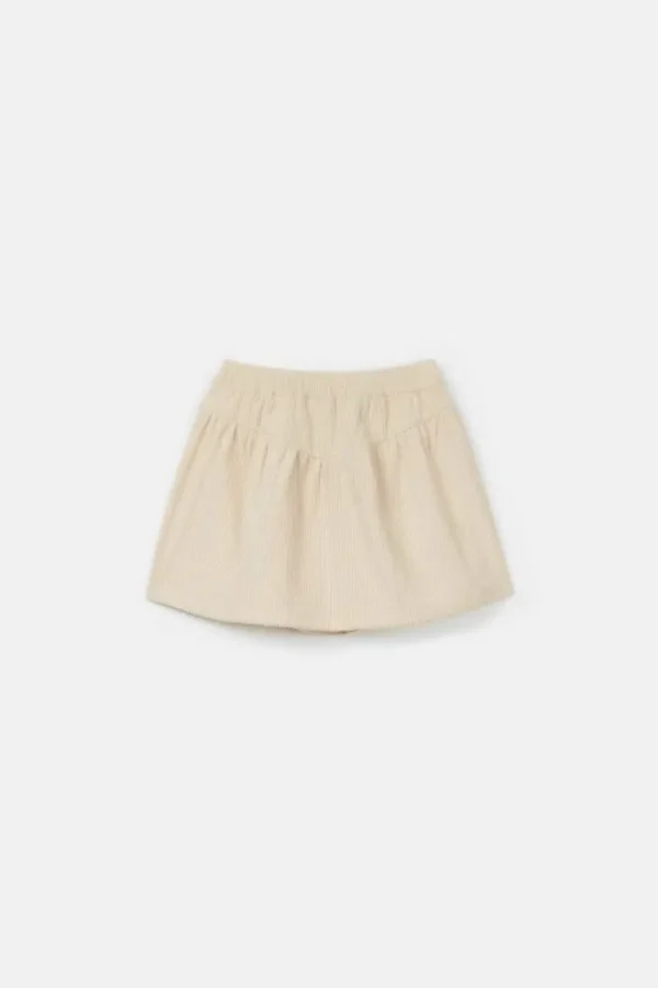 Falda corta de niña de pana beige-MINI Cheap
