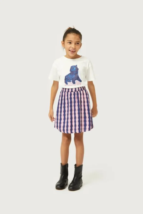 Falda corta de niña estampado de rayas Serpentina-MINI Fashion