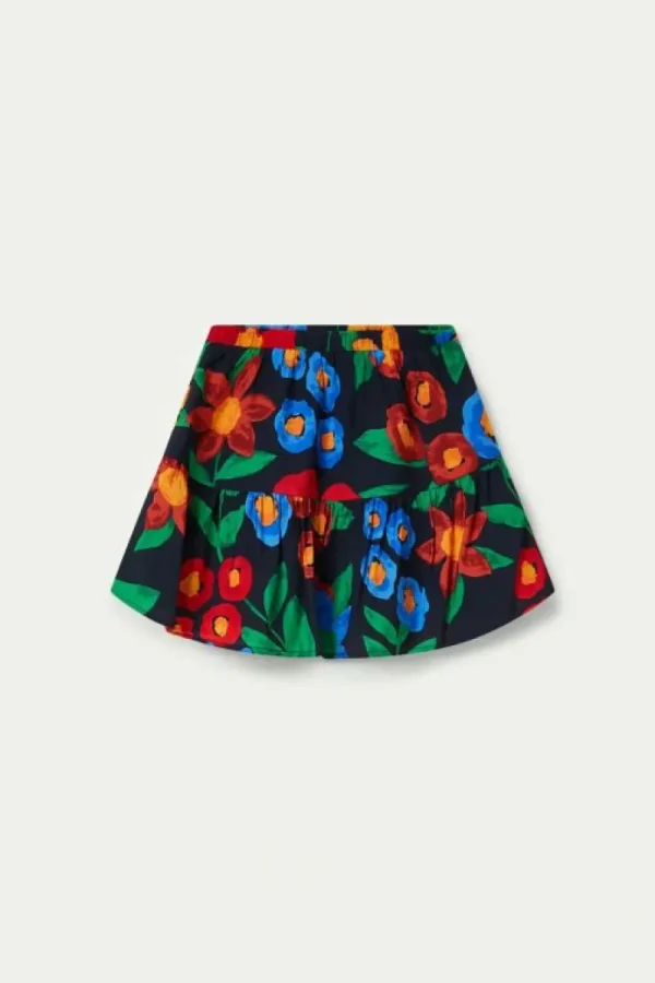 Falda corta de niña estampado floral multicolor-MINI Hot