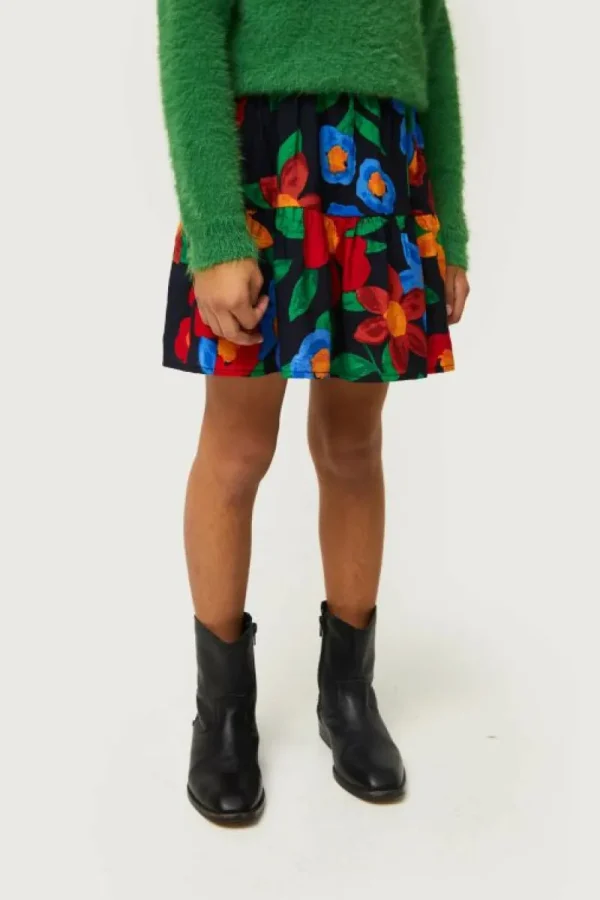 Falda corta de niña estampado floral multicolor-MINI Hot