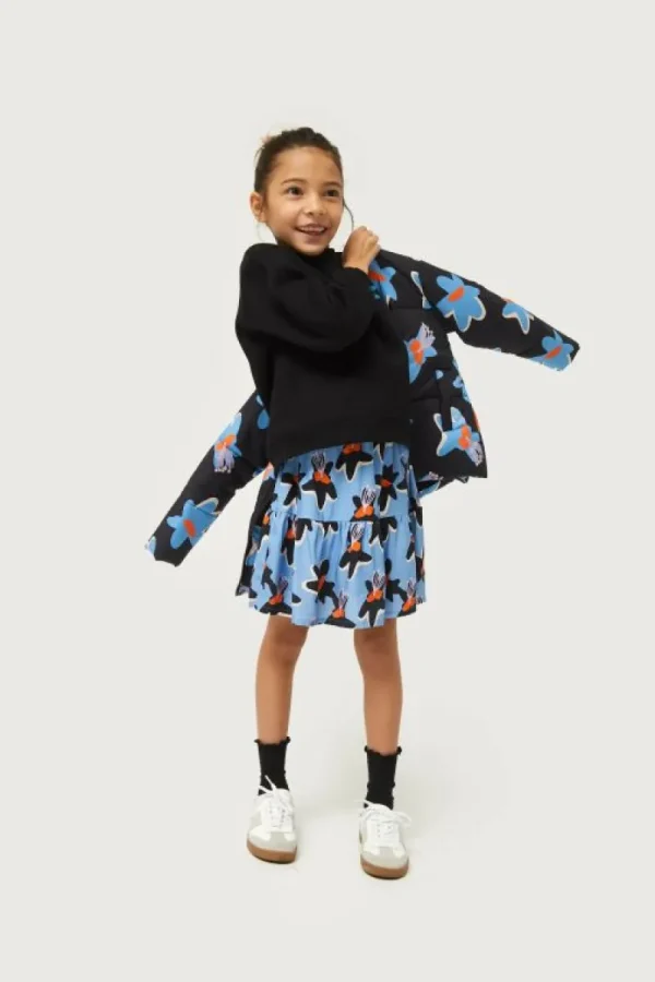 falda_corta_de_nia_estamp_3-2.webp Falda corta de niña estampado floral Calatea azul-MINI New