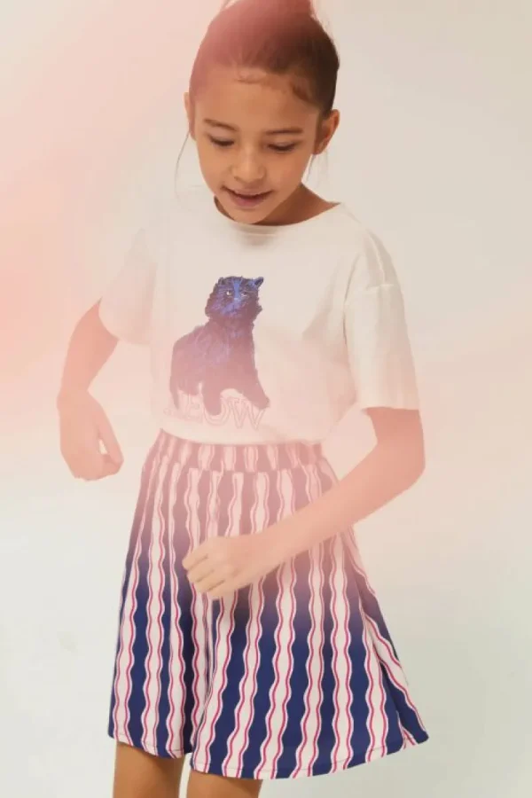 Falda corta de niña estampado de rayas Serpentina-MINI Fashion