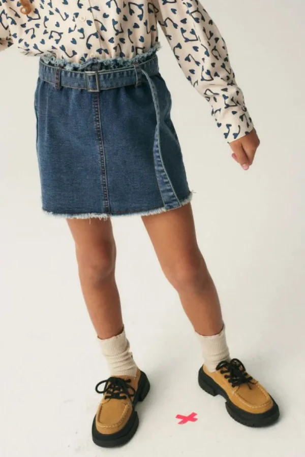 Falda corta de niña vaquera azul-MINI Best