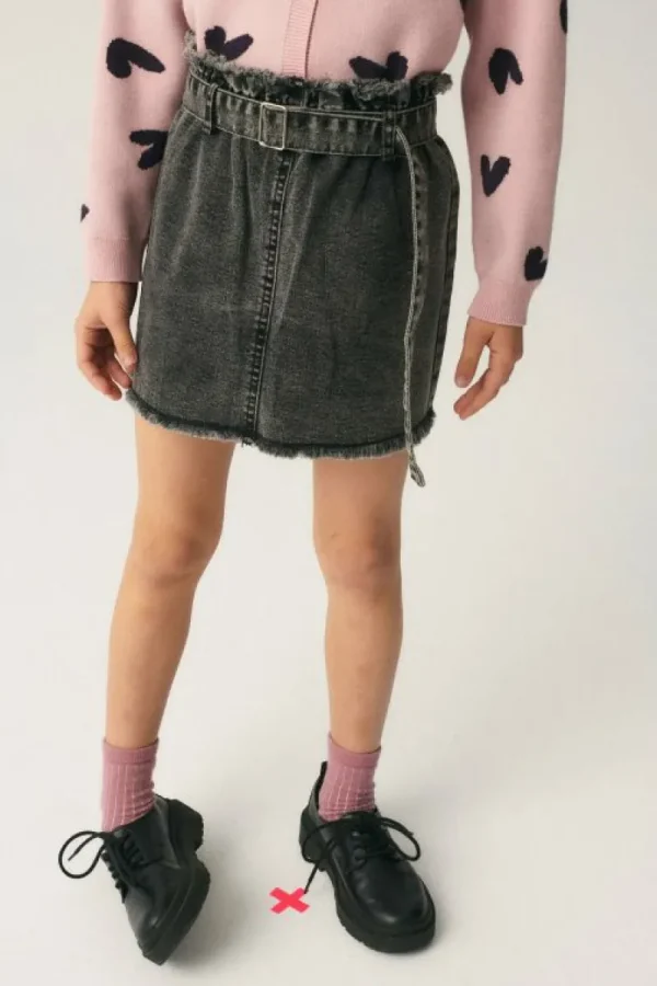 Falda corta de niña vaquera negra-MINI Hot