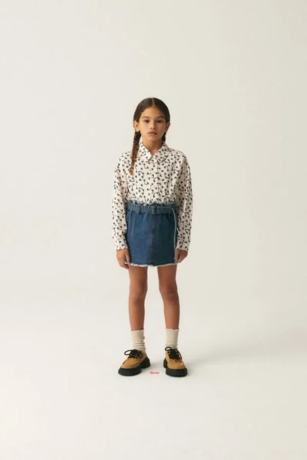 Falda corta de niña vaquera azul-MINI Best