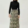Falda larga estampado geométrico verde-COMPAÑIAFANTASTICA Flash Sale