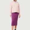 Falda midi de punto morada-COMPAÑIAFANTASTICA Fashion