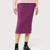 Falda midi de punto morada-COMPAÑIAFANTASTICA Fashion