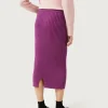Falda midi de punto morada-COMPAÑIAFANTASTICA Fashion