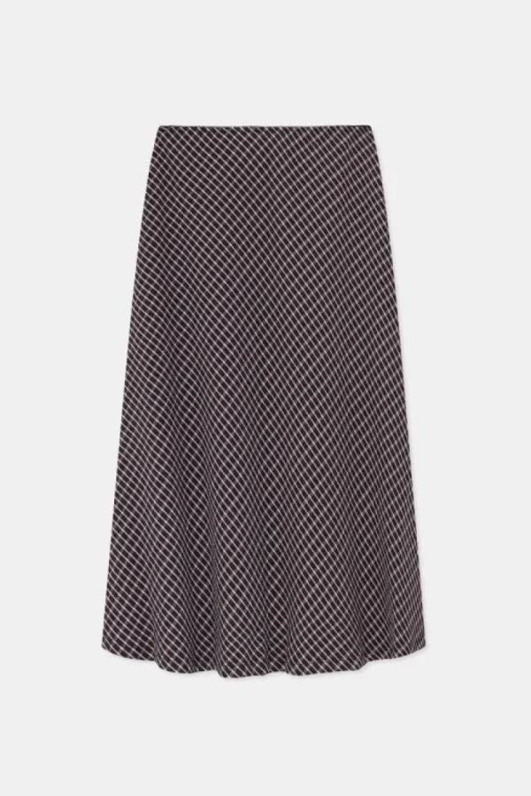 Falda midi elástica con estampado de cuadros-COMPAÑIAFANTASTICA Sale