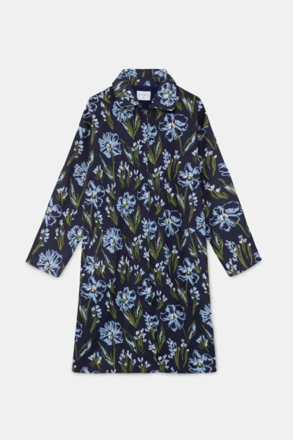 gabardina_midi_con_estamp_1.webp Gabardina midi con estampado floral azul-COMPAÑIAFANTASTICA Online