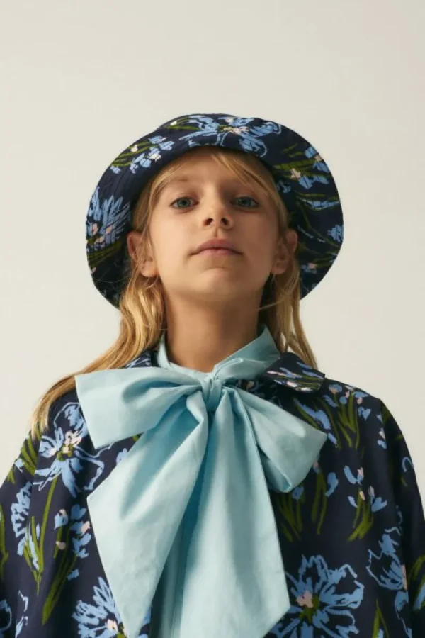 Gabardina unisex con estampado floral azul-MINI Best