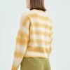 Jersey crop de punto con estampado de rayas amarillas-COMPAÑIAFANTASTICA Outlet