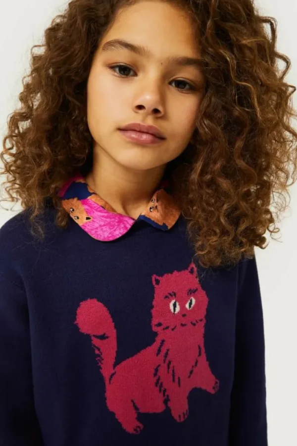 Jersey de niña con print de gato-MINI Discount