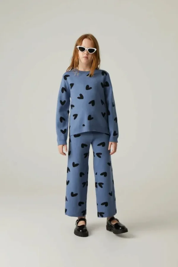 Jersey de niña de punto con estampado de corazones-MINI Best