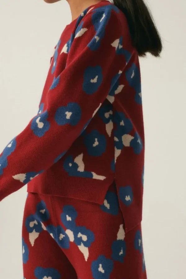 Jersey de niña de punto con estampado de flores-MINI Flash Sale