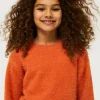 Jersey de niña de punto con textura naranja-MINI Online