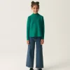 Jersey de niña de punto evasé verde-MINI Sale