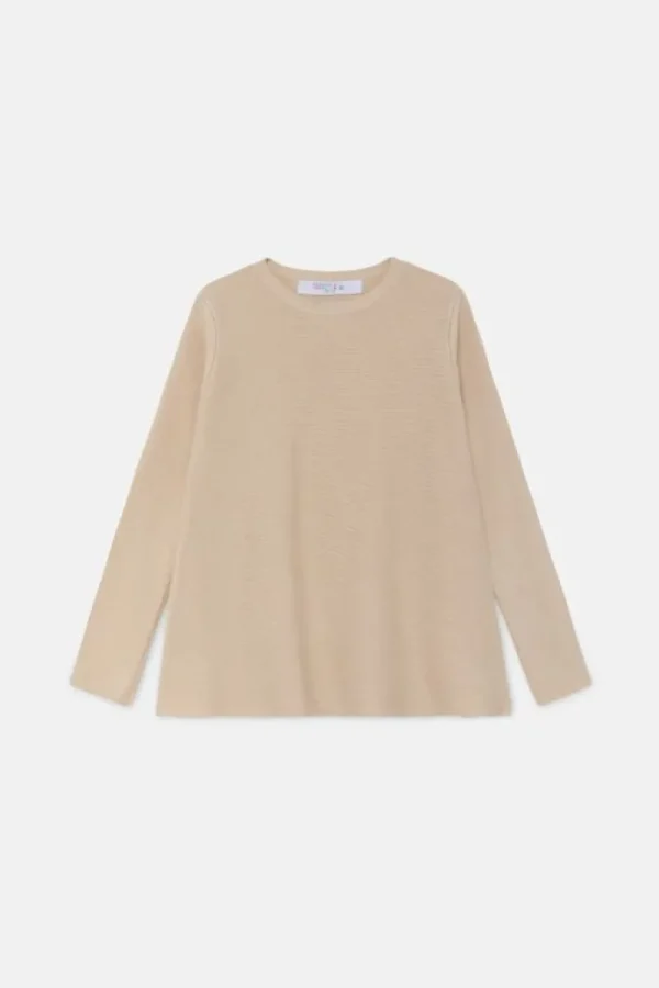 Jersey de niña de punto evasé beige-MINI Cheap