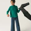 Jersey de niña de punto evasé verde-MINI Sale