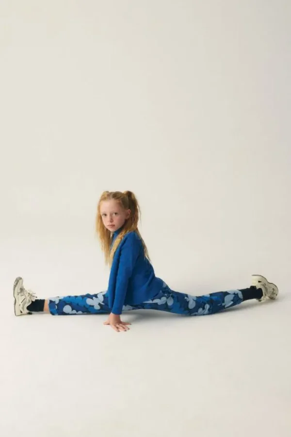 Jersey de niña de punto evasé azul-MINI New