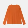 Jersey de niña de punto evasé naranja-MINI Outlet