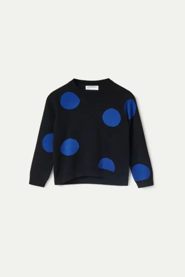 jersey_de_nia_de_punto_ja_1-2.webp Jersey de niña de punto jacquard estampado de lunares azules-MINI Fashion