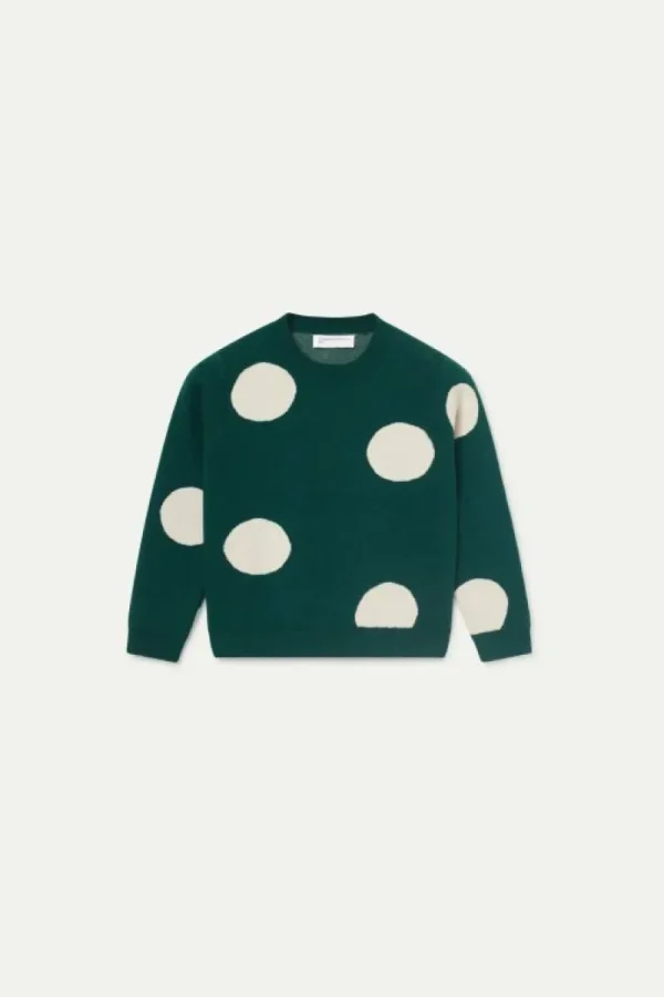 jersey_de_nia_de_punto_ja_1.webp Jersey de niña de punto jacquard estampado de lunares blancos-MINI Best Sale