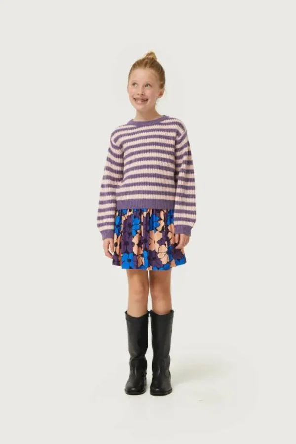 Jersey de niña de punto rayas moradas-MINI Store
