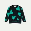 Jersey de niña estampado de corazones negro-MINI Cheap