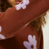 Jersey de niña estampado flores marrón-MINI Best