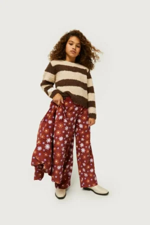 Jersey de niña rayas marrones-MINI Sale