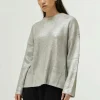 Jersey de punto revestido plateado-COMPAÑIAFANTASTICA Sale