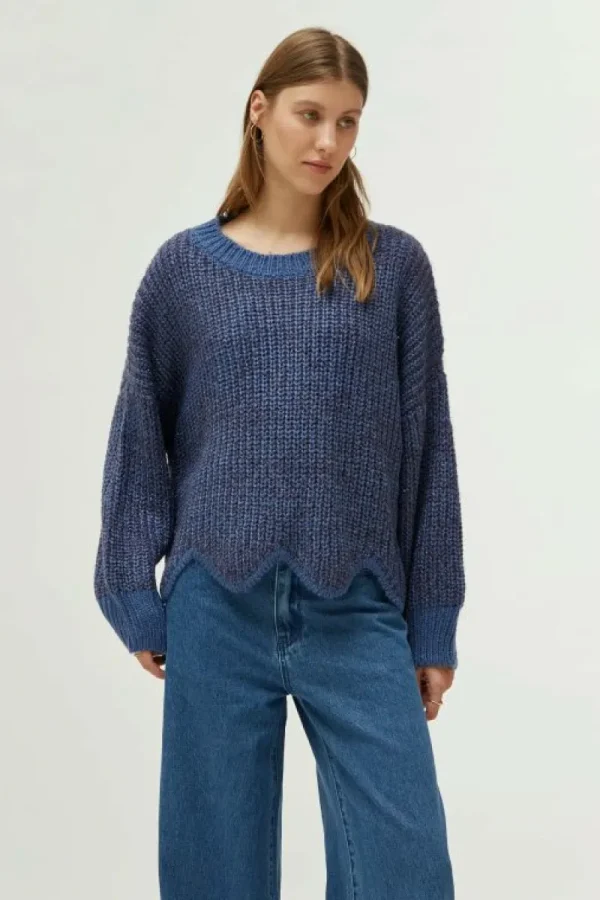 Jersey detalle bajo azul-COMPAÑIAFANTASTICA Hot