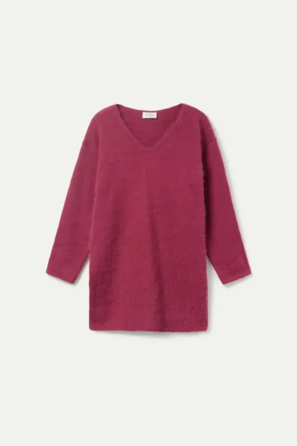 jersey_largo_cuello_pico__1-1.webp Jersey largo cuello pico marrón-COMPAÑIAFANTASTICA Sale